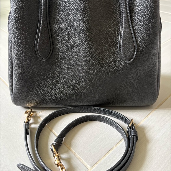 COACH Lora Carryall 30 Pebbled Black Leather Bag with Turlock, like new - Picture 5 of 11